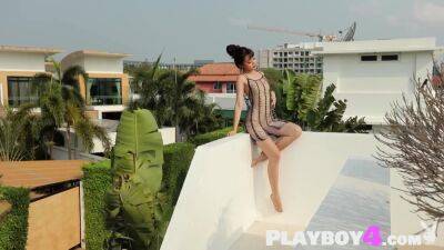 Hot Asian teen Sowan shows petite body in passion outdoor posing action - sunporno.com