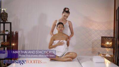 Stacy Cruz - Petite Asian May Thai shares dildo with Czech teen Stacy Cruz - sexu.com - Czech Republic - Thailand