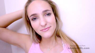 Hot Blonde Teen Teases Cock At Her Best At Her Audition - hclips.com