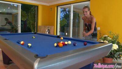 Euro teen Suzie Carina spreads her pussy on the pool table - sexu.com - Czech Republic