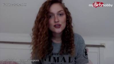 Curly Teen Stretches Her Tight Gripping Pussy With A Fat Dildo - hclips.com
