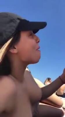 Cute Teen Just Flashing Her Perfect Boobs At The Beach - hclips.com