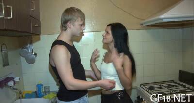 Mesmerizing Russian teen makes her boyfriend a cuckold - sunporno.com - Russia