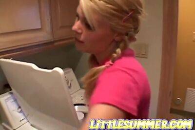 Petite Teen Fingered In The Laundry Room - hclips.com