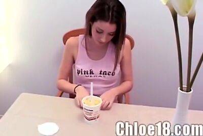 Gets Hot And Horny As This Teen Strips Down While Eating - upornia.com