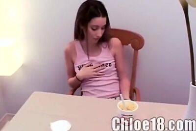 Gets Hot And Horny As This Teen Strips Down While Eating - upornia.com