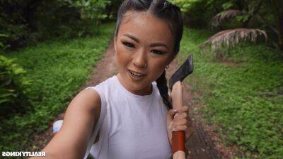 Asian petite teen Lulu Chu gets banged in the forest - sunporno.com