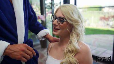 Tiny Blonde Teen In Glasses Gets Her Fir With Nella Jones - upornia.com