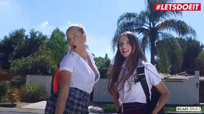 Izzy - Sophia - American Teen College Babes Sophia Lux & Izzy Lush Fuck Their Teacher - sexu.com - Usa