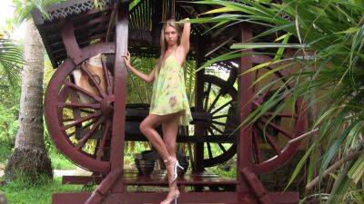 Blonde Teen In A Short Sun Dress In The Bower - txxx.com - Russia