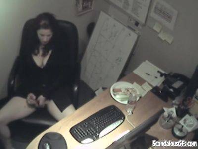 Naughty office teen enjoys solo masturbation - txxx.com