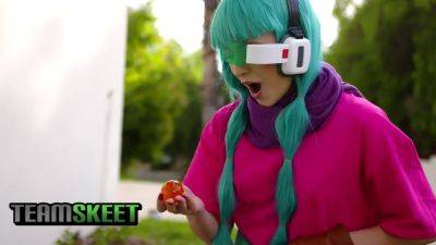 Jessie Saint - Watch as Bulma's cosplay teen takes a massive cock in her tight pussy and gets a sticky creampie - sexu.com