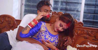 Young Indian Wife First Time Sex On Her Wedding Night With Her Desi Husband - hotmovs.com - India